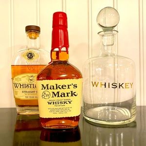 Wiskey Decanter Gold Lettering